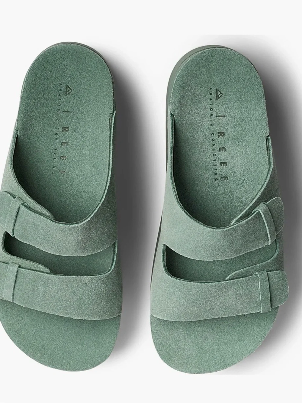 Reef Ojai Gigi Platform Frosty Sage Green Slide Sandals size 7 $130 NWT